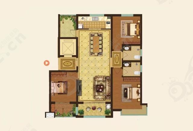内黄翰林华府户型(3室)建筑面积:约139m05—安阳信息网·房产频道