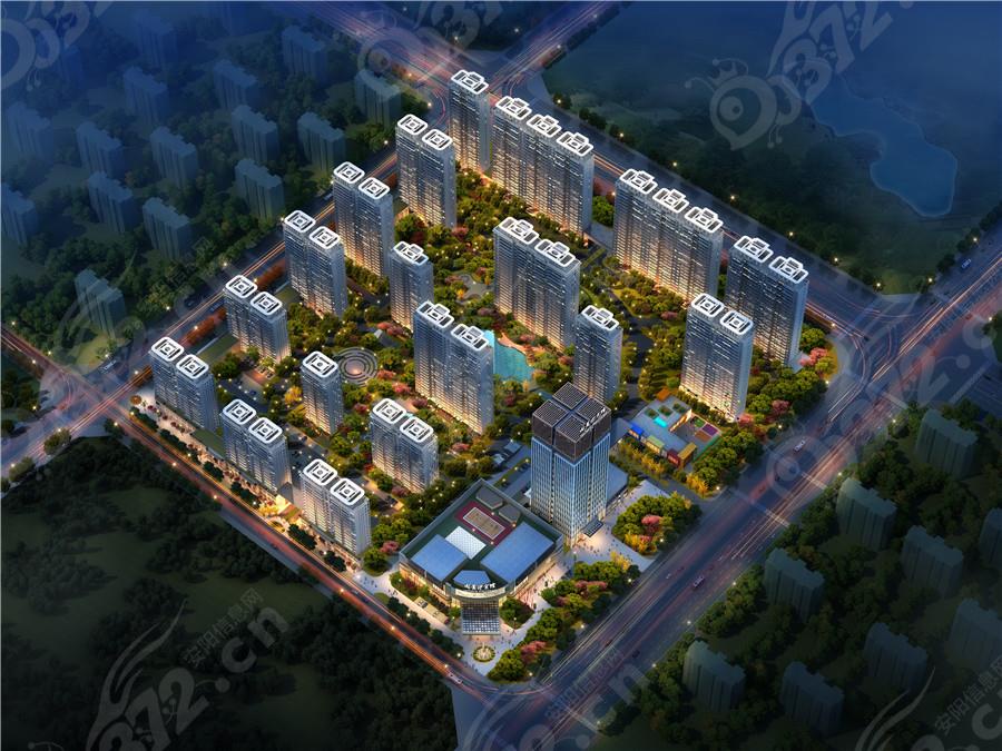 内黄万洋品尊国际图片相册鸟瞰图夜景 - 安阳信息网·房产频道